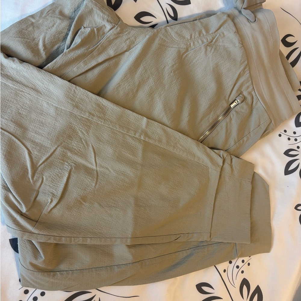 Athleta Tan Track Pants with Zipper Pocket - Picture 4 of 5